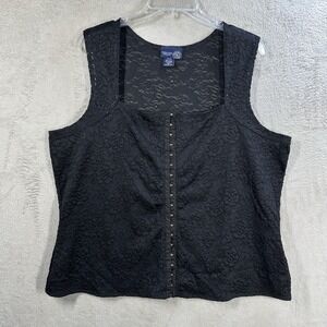 Venezia Jeans Black Lace Corset Top Plus Size 22/24 Whimsigoth Witchy